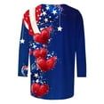 thumbnail image 4 of Independence Day Shirt,Cadancy Plus Size Tee Tops for Women Dressy 3X,Cute Clothing Blouses Cotton Round Neck,Red and White Graphic Tee ,Patriotic Memorial Day,Blusas Para Mujer Blue L, 4 of 5