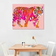 thumbnail image 2 of Acheng Funky Pink Orange Tiger Canvas Wall Art Trendy Preppy Animal Poster Girls Bedroom Cute College Dorm Apartment Wall Print Painting Hot Pink Girly Decor Bedroom Gallery Office  20x16in, 2 of 6