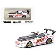 Vertex RX-7 FD3S White with Graphics RHD "A'Pex D1 Project" "Global64" Series 1/64 Diecast Model Car by Tarmac Works