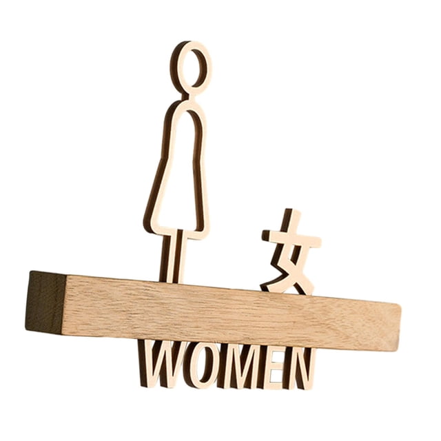 Letrero de baño para mujer, letreros para puerta de baño, pegatinas de pared, letrero de baño, símbolos de baño, para decoración de negocios, cafeterí