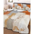 thumbnail image 3 of Quilts Twin XL Size, Burnt Orange Soft Comforter Bedding Set for Bed, Modern Geometric Grey Oil Painting Abstract Lightweight Quilted Bedspread with Pillow Cover(2 Pieces) for All Season, 68x98 Inch, 3 of 6