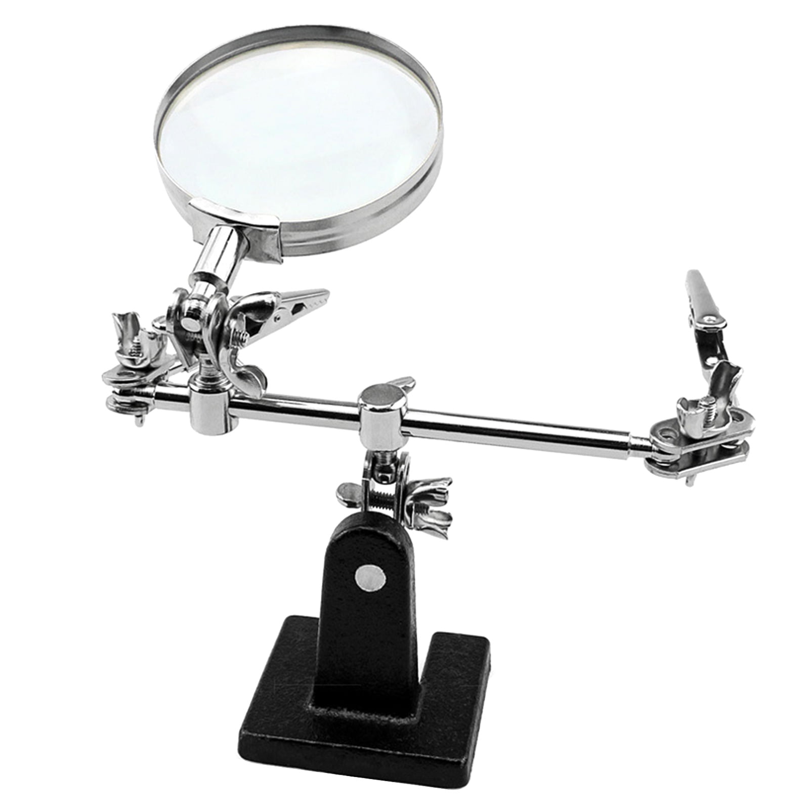 Double Third Hand with Magnifier Hands Free Work Holder Vise Clamp 