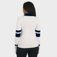 thumbnail image 5 of Women's WEAR by Erin Andrews White Seattle Seahawks Ribbed Henley Polo Sweater, 5 of 5