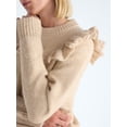 thumbnail image 4 of Free Assembly Women’s and Women's Plus Ruffle Yoke Sweater with Long Sleeves, Midweight, XS-4X, 4 of 5