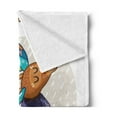 thumbnail image 2 of Moose Soft Flannel Fleece Throw Blanket, Deer with Scarf and Rainbow Retro Antler Horns Words Stay Strong Rain Design Bohem, Cozy Plush for Indoor and Outdoor Use, 60" x 80", Multicolor, by Ambesonne, 2 of 5