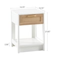 thumbnail image 4 of Cterwk 15.75" Rattan End Table Nightstand with Drawer, White, 4 of 9