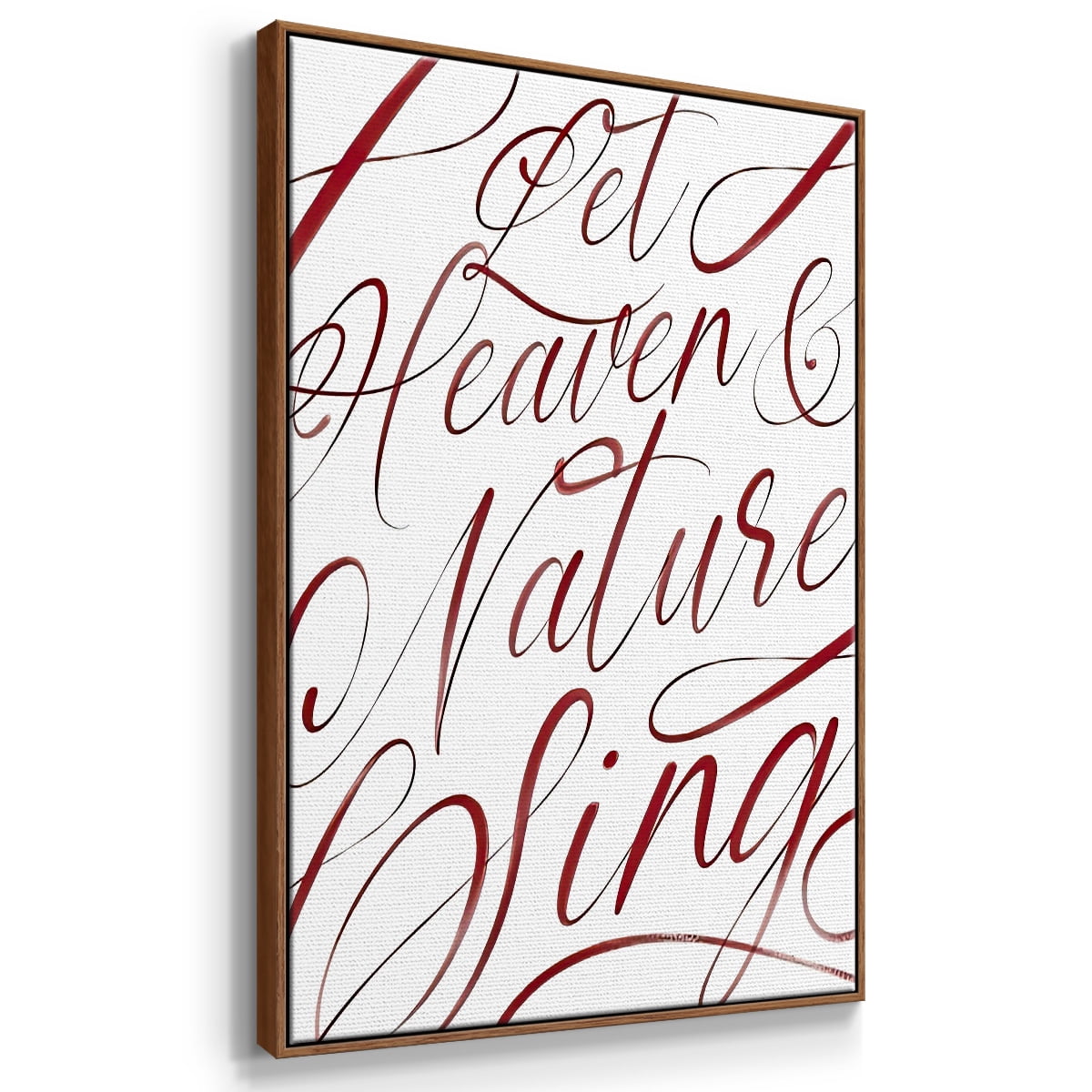 Heaven and Nature - Framed Gallery Wrapped Holiday Canvas - 17 x 25 - Rosewood Frame