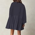 thumbnail image 5 of Vestido Vestido de dos piezas para mujer, vestido con cuello redondo, traje diario de retales con hombros caídos Kuymtek Azul marino T XL para Mujer, 5 of 5