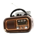 thumbnail image 4 of Radio portatil,Radio Portatil Retro Altavoz AM FM SW 3 Bandas,Soporte de radio Tarjeta TF Radio con batería USB,Regalos recargables del altavoz de radio de la decoración del vintage,Altavoz, 4 of 8