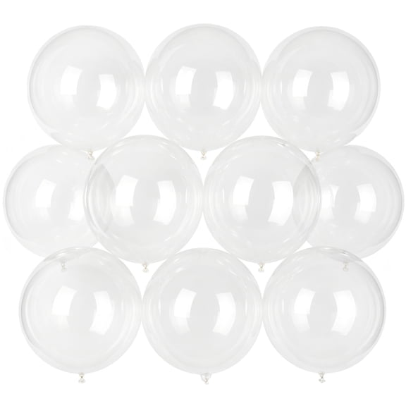Bobo Balloons 20 Inch Bubble Clear for Weddings, Birthdays, Christmas Parties 10 Pcs