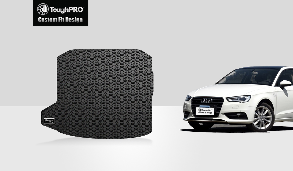 ToughPRO - Trunk Mat Compatible with AUDI A3 - All Weather Heavy Duty (Made in USA) - Black Rubber - 2016 - image 1 of 3