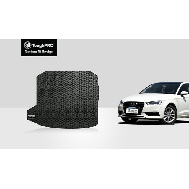 ToughPRO - Trunk Mat Compatible with AUDI A3 - All Weather Heavy Duty (Made in USA) - Black Rubber - 2016