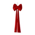 thumbnail image 2 of Adorno de lazo navideño, lazo extragrande decorativo artesanal de terciopelo para Navidad Rojo, 2 of 9