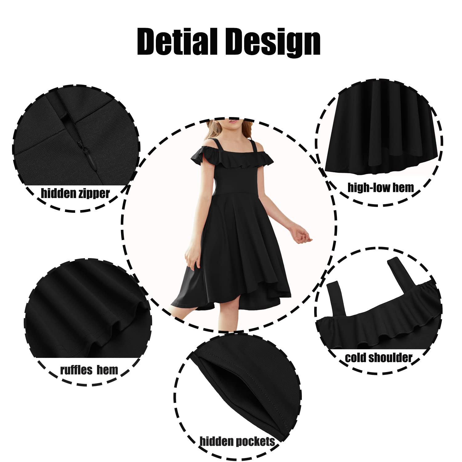 Oudiya Girls Off-Shoulder Swing Dress with Flutter Sleeves photo 5