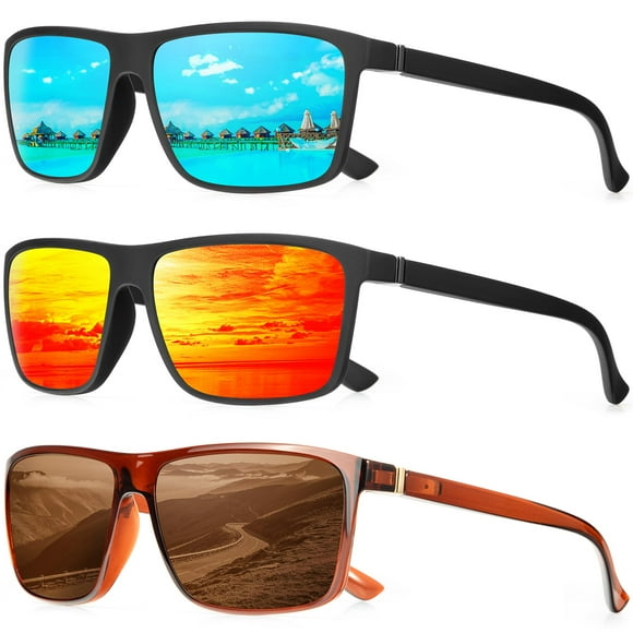 Gafas de sol QALLY Polarizadas para Hombre con Montura Rectangular Protección UV400