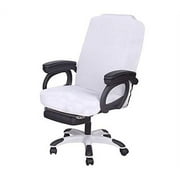 SARAFLORA Office Chair Cover- Large, White- Removable Computer Chair Cover for Office Chair with Zipper for Universal Rotating Chair Desk Chair Cover High Back Chair Seat Washable Protector for Pets