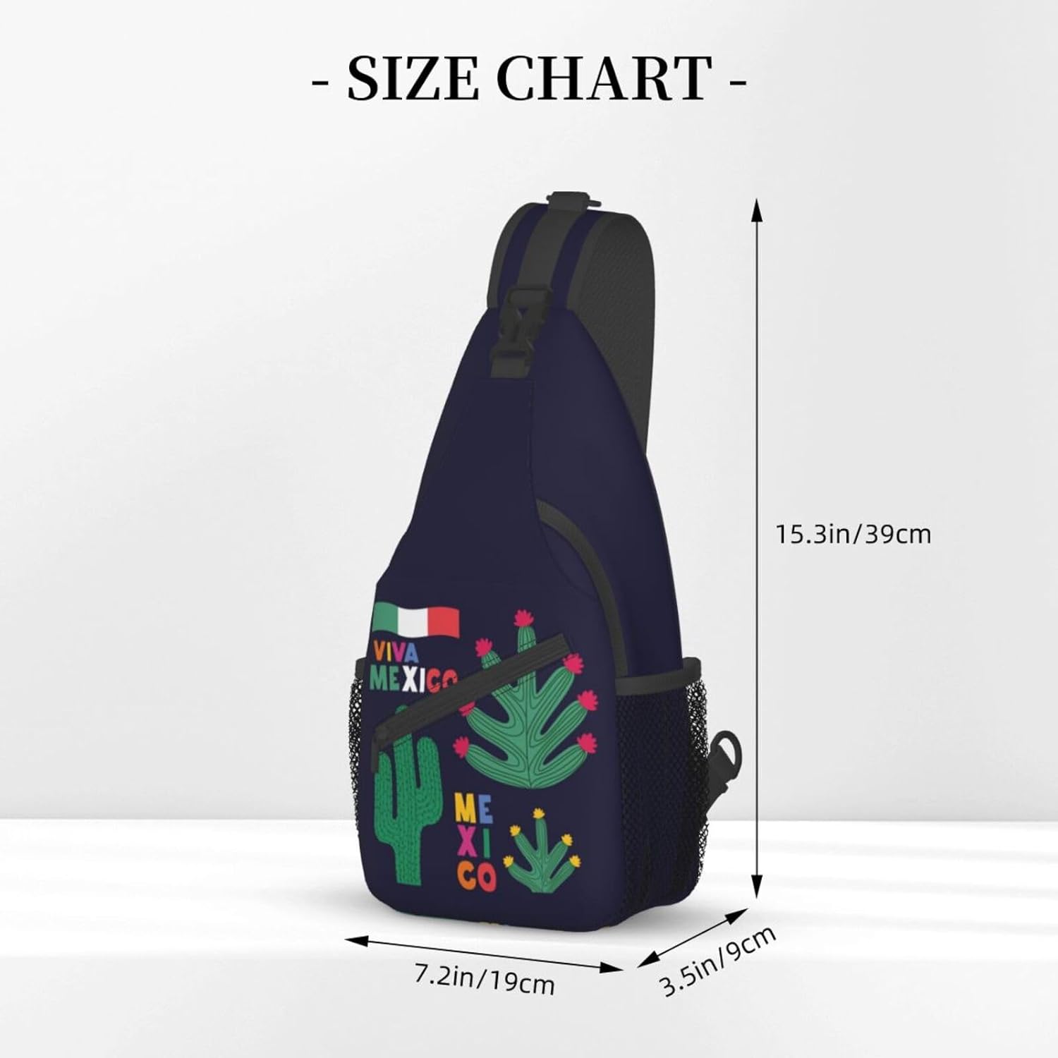 Mexico Hispanic Mexico Independence Day 2023 Sling Bag Crossbody Hiking Travel Chest Bags Backpack Shoulder Daypack for Women Men