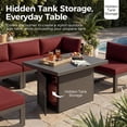 thumbnail image 5 of RADIATA Patio Aluminum Furniture Set with Fire Pit Table and Oversized 29" Seats, 7 Pieces Outdoor Sectional Conversation Sofa Set for Backyard, Poolside, 500 lb/Seat, Gray & Red, 5 of 11