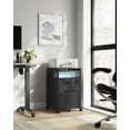 thumbnail image 5 of Rolling File Cabinet with Lock, Filing Cabinet with 2 Storage Drawers, Black and Gray, 5 of 7