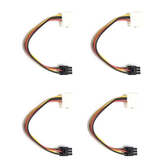 CSYANXING 4Pcs Easy-to-Install PCI-E Cable 4-Pin to 6-Pin for Molex Power Connectors Cable