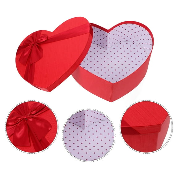 DEMACRIO Valentines Day Heart Shaped Boxes Red Heart Shaped present Box Paper 1Pcs 10.6x8.3x4.1in
