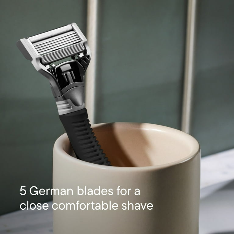 Harry's Men's 5-Blade Manual Razor with Charcoal Handle, 2 German