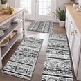 thumbnail image 2 of Black Geometric Triangle Diamond Pattern Kitchen Rugs Sets Of 3,Kitchen Runner Rugs Non Skid Washable,Decorative Kitchen Floor Mats for Kitchen,Sink,Laundry,17"x30"+ 17"x47" + 17"x59", 2 of 6