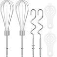 thumbnail image 1 of KEINXS 4 Pcs Hand Mixer Attachments Rustproof Stainless Steel Dough Hooks Nonstick Hand Mixer Beaters and Hand Mixer Dough Hooks for Beating Eggs Butter Sugar, 1 of 10