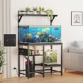 thumbnail image 2 of 40 Gallon Fish Tank Stand for Standard & Breeder Tanks | Fits 40 Gal Long/Tall/Breeder Tanks for Aquarium, Reptile Terrarium & Turtle Tank. Top Shelf, AC Outlet, 37.4"Lx19.7"W, Black, 2 of 7