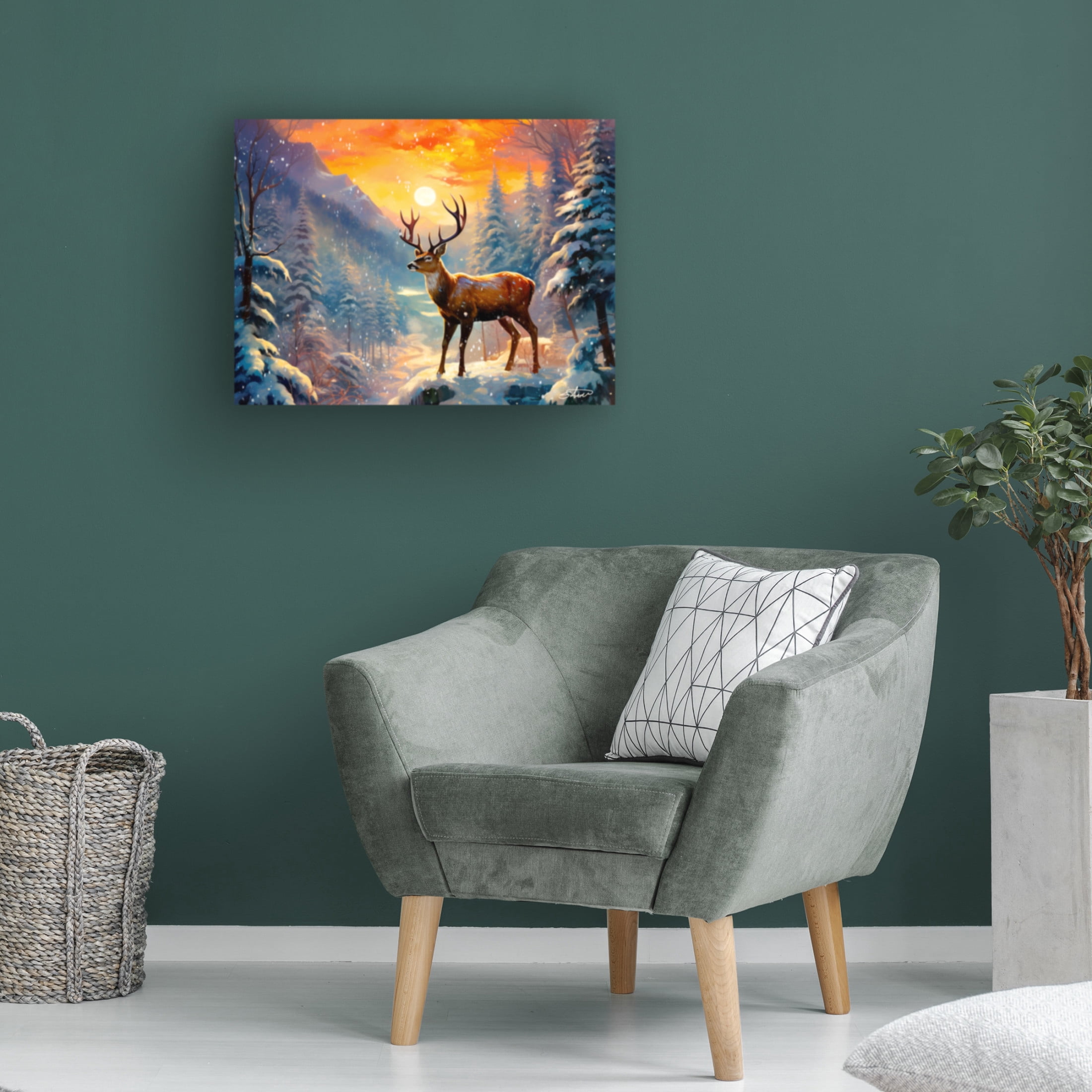 Canvas Wall Art - Stewart 'Evening Snow' Wall Art for Living Room, Bedroom, or Office Décor by Trademark Fine Art - 19 x 14 Inches