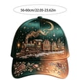 thumbnail image 3 of Christmas Decorative Baseball Cap, Christmas Embroidery Train Baseball Hat, Adjustable Holiday Decor Hat for Man Woman, 3 of 5