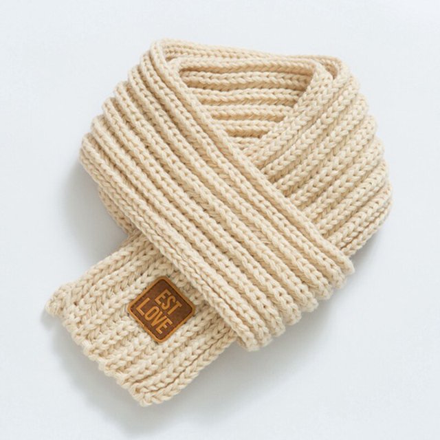 Bufanda de lana coreana para hombres y mujeres, bufandas de punto gruesas y cálidas para amantes de estudiantes, Color rojo sólido, babero de talla larga, Invierno Fivean unisex