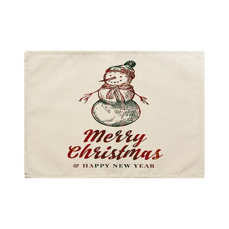 

ZHIYU Christmas Placemats For Dining Table Christmas Holiday Rustic Retro Thanksgiving Washable Placemats ..