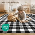 thumbnail image 4 of ODIKA 8'x10' Washable Area Rug Non-Slip Chair-Friendly Mat Checkered Bold Border Doormat Layering Front Under Plaid Large Playful for Dining Room, Office, Lounge, 4 of 7