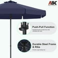 thumbnail image 4 of ABCCANOPY 10ft Outdoor Market Hand Push Patio Umbrella With Hanging Edge,12+Colors, Navy Blue, 4 of 8