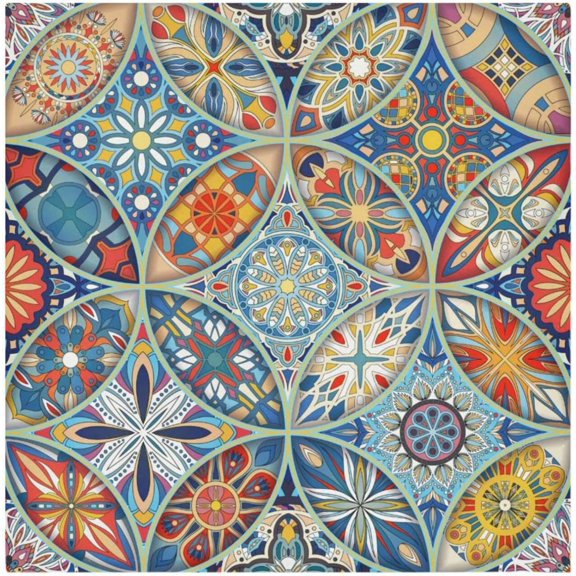 Coolnut Mexican Talavera Cloth Napkins Set of 6,Reusable Washable Polyester Dinner Table Napkins for Kitchen,Dining,Restaurant,Party Decoration