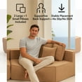 thumbnail image 6 of Hommoo Teddy Fleece Single Sofa Chair,Compressed Modular Floor Couch with Wide Seat and 3 Back Cushions, Soft All-Foam Support, Cozy Lounge Chair for Home, Kids & Pets, Left Side, Brown, 6 of 7