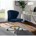thumbnail image 7 of Meridian Furniture Finley Swivel Adjustable Navy Velvet and Gold Office Chair, 7 of 7