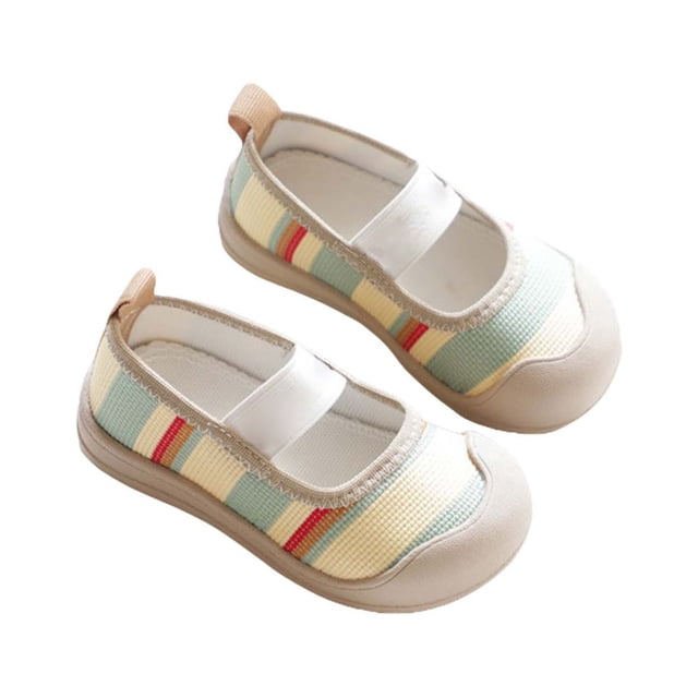 HBFAGFB Toddler Shoes Baby Girls Color Block Breathable Soft Soled Sandals Daily Wear Beige Size 28
