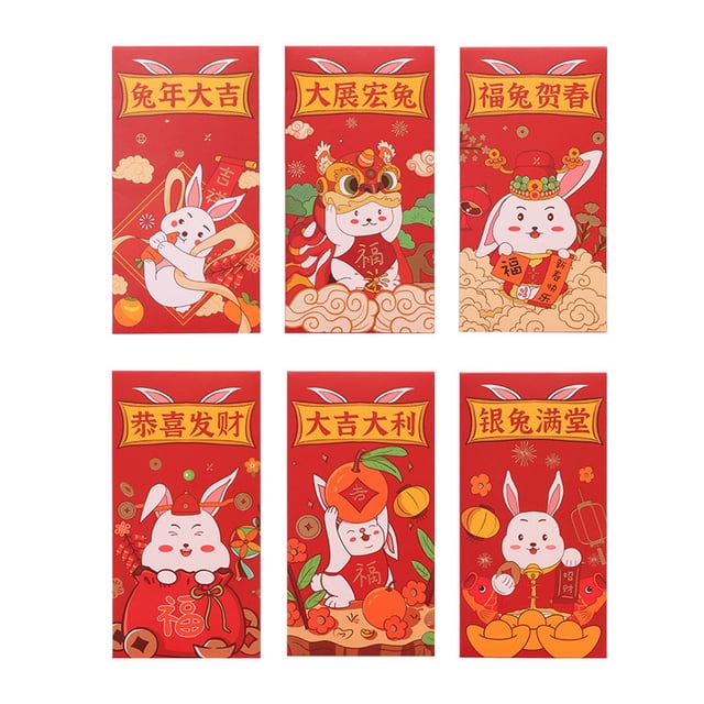 ziyahi Enveloppes Rouges Chine-Chic de 6 Couleurs Mélangées