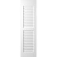 thumbnail image 6 of Ekena Millwork 18"W x 70"H Americraft Two Equal Louver Exterior Real Wood Shutters (Per Pair), White, 6 of 10