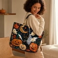 thumbnail image 7 of CHJK Personalized Ghost Print PVC Handbags for Women, Halloween Waterproof Large Capacity Tote Bag for Halloween Party, 7 of 7
