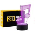 thumbnail image 1 of Music Note Shape 3d Illusion Lamp 7 Colors Change And Touch Button Led Table Lamp, Suitable For Family Bedroom Decoration, 1 of 5