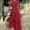 Red, variant on Women's Elegant Solid Color Sleeveless Tank Maxi Dress – Crew Neck Half Zip Front Flowy A-Line Dress with Side Pockets Green,S