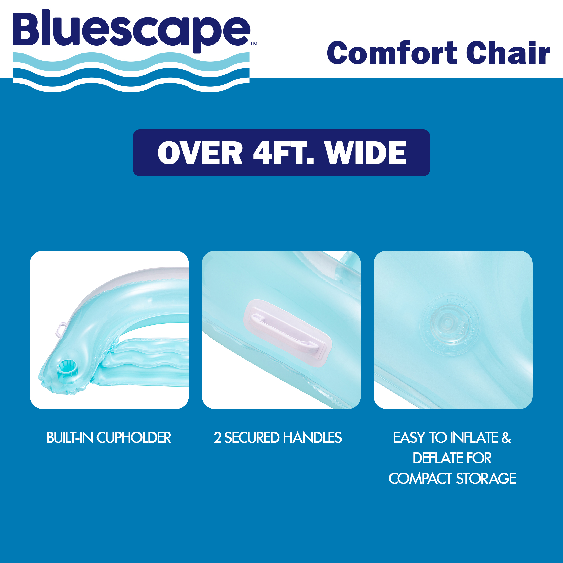 Bluescape Inflatable Comfort Chair Lounge Pool Float photo 2