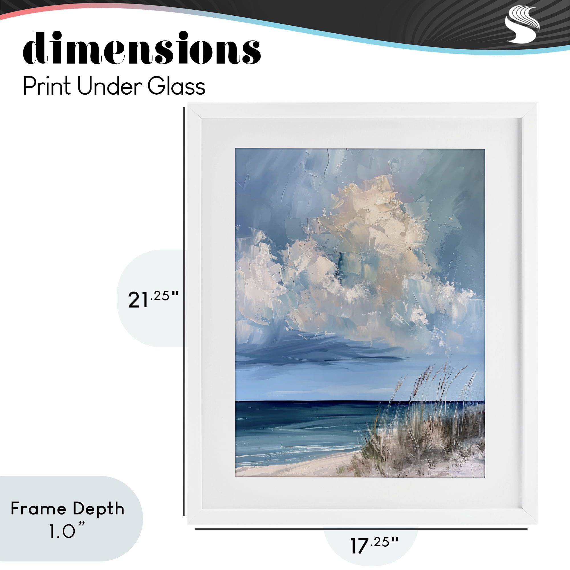 Stupell Industries A Storm Is Coming on Beach White Framed Print Under Glass, design by Petal Prints Design