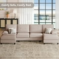 thumbnail image 6 of Walsunny Modern U-Shape Sectional Sofa, Chenille Fabric Modular Couch, 4 Seat Oversized Sofa with Chaise for Living Room, 6 of 11