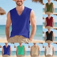 thumbnail image 4 of NOLDARES Men's Casual Tank Tops Knit V Neck Sleeveless Loose Fit T Shirts Summer Beach Lightweight Muscle Tee(Black,2XL), 4 of 9
