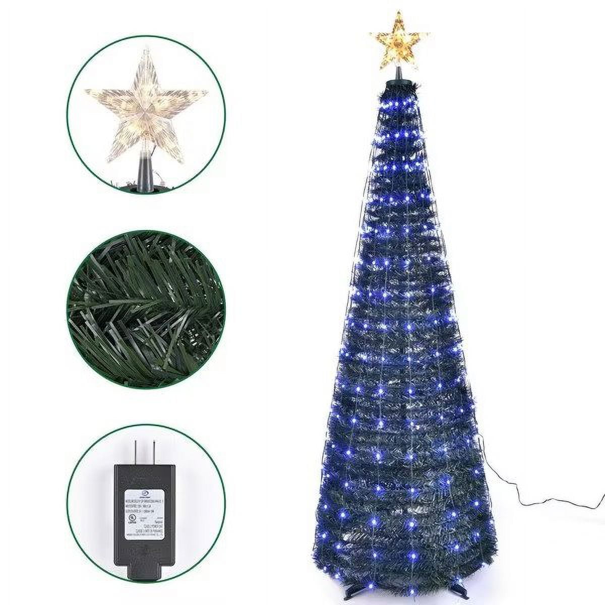 Outdoor LED Christmas Tree Light, 7FT 400 LED Smart Christmas Tree Light  with Remote Control, Waterproof for Indoor Outdoor Xmas Decor