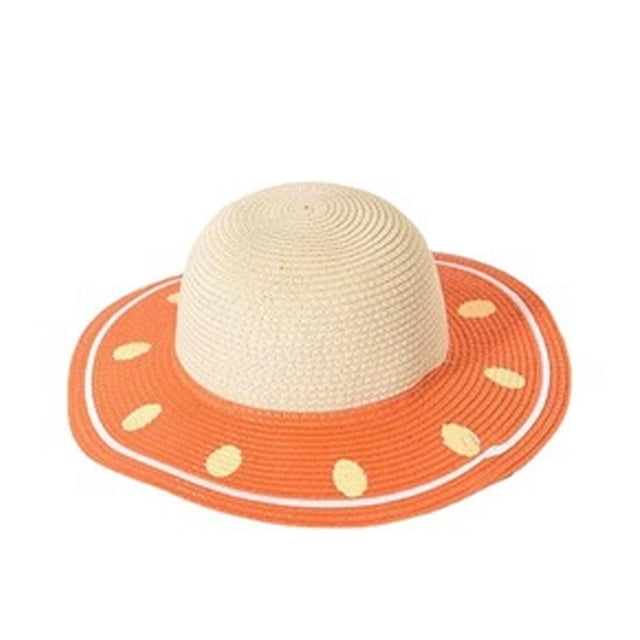 Sombrero de playa para mujer de 56 a 58 cm de circunferencia, sombrero de paja con ala grande para verano, sombrero para el sol con forma de fruta